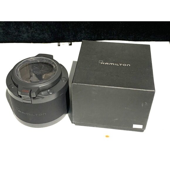 Hamilton Frogman Men's Watch Presentation Black Cardboard Box Display Empty - Picture 1 of 9
